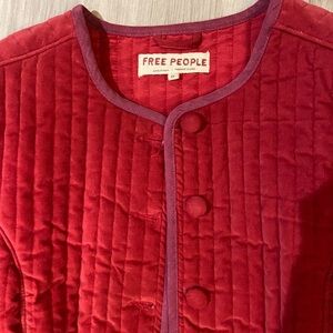 Free People Natalia Women's Red Quilted Jacket